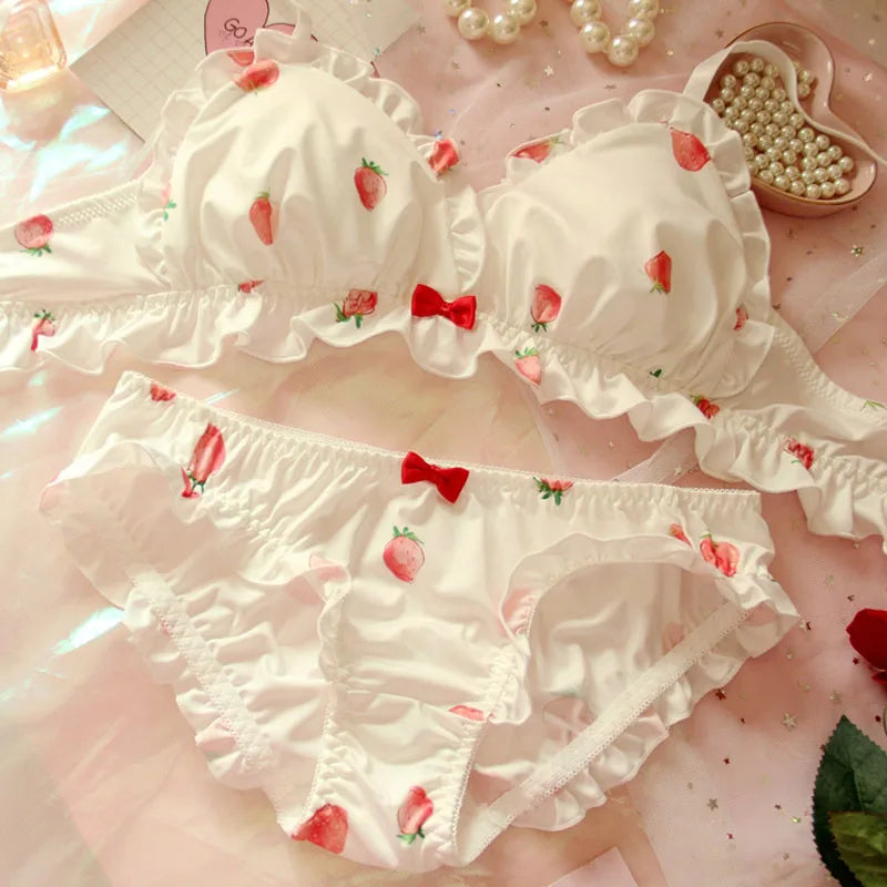 Strawberry Milk Silk Bra