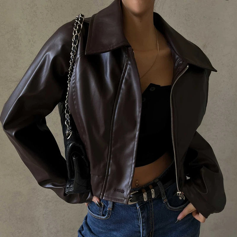 Leather Jacket Aesthetic Fashion