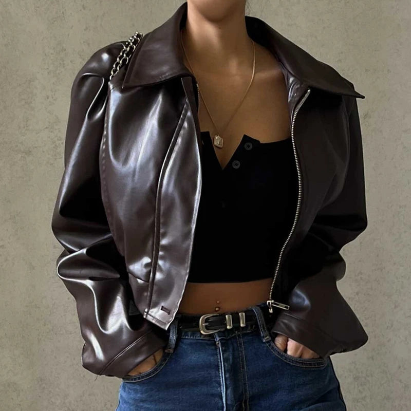 Leather Jacket Aesthetic Fashion