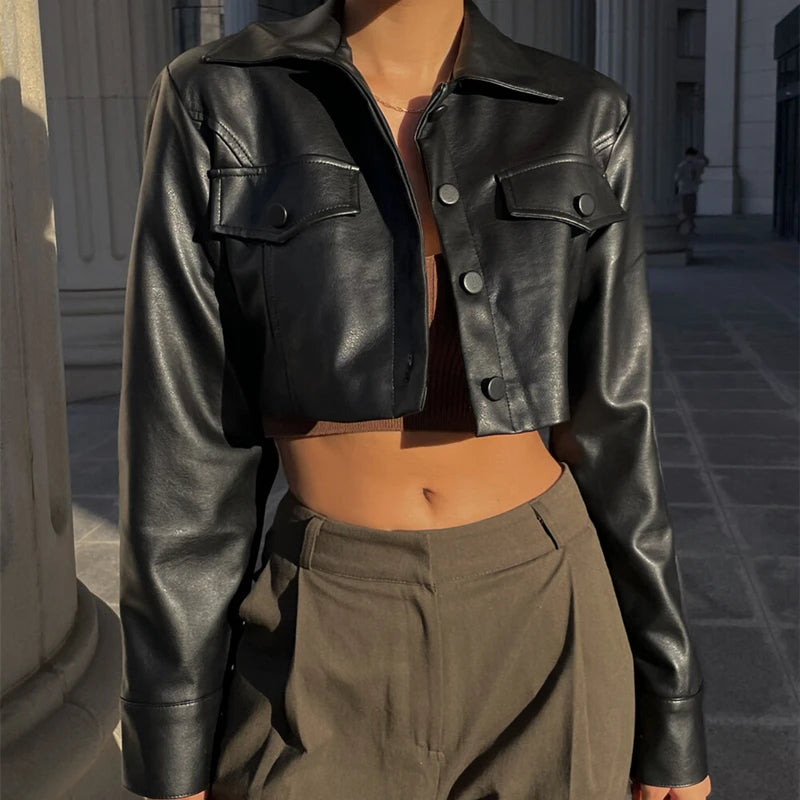 Xeemilo Leather Short Jacket