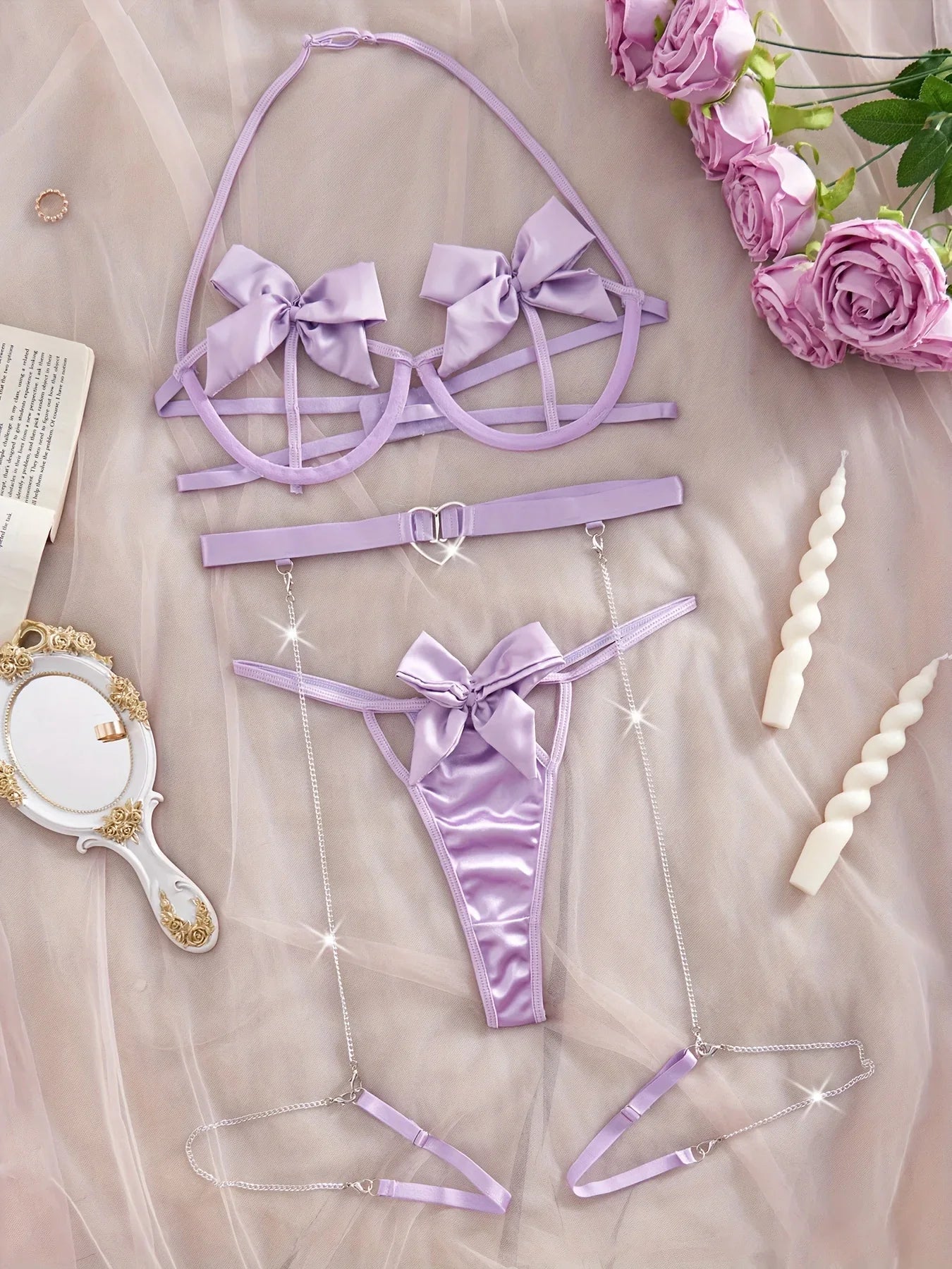 Charming Satin Lingerie Set