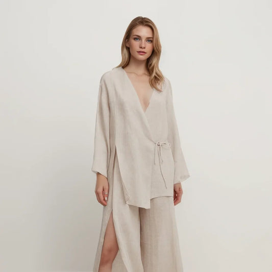 Linen split suit