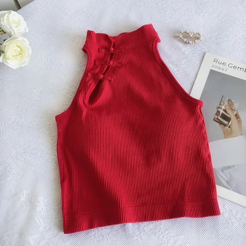 Vintage Button Tank Top