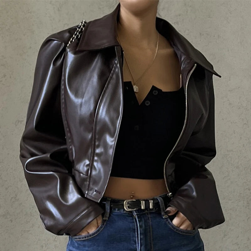 Leather Jacket Aesthetic Fashion